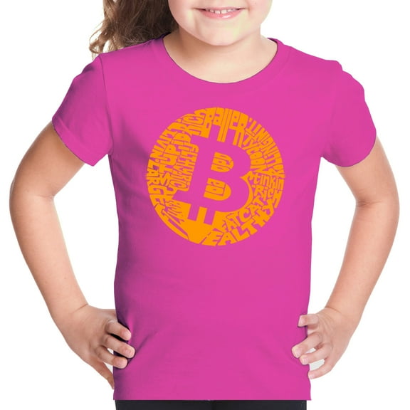 Girl's Word Art T-shirt - Bitcoin