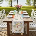 thumbnail image 4 of Table Runners 36 Inches Long Dress Scarves, Spring Floral Pig Farmhouse Kitchen/Dining Table Runner, Short Coffee Tablerunners, Weeping Flowers Leaves Farmhouse Rustic 13x36 Inch, 4 of 9