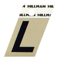 Hillman Group 840516 1.5 in. Black & Gold Glossy Aluminum Angle-Cut Adhesive Letter - L -  6 Piece
