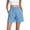 Blue, variant on Nestiefly Linen Shorts for Womens Casual Summer High Waisted Wide Leg Lounge Beach Vacation Shorts with Pockets 2026 Spring Black XL