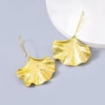 thumbnail image 3 of Pendientes colgantes de moda con flores elegantes de oro, bonitos pendientes de hoja de Metal, joyería de hoja única y elegante, regalo para mujeres y niñas, 3 of 6