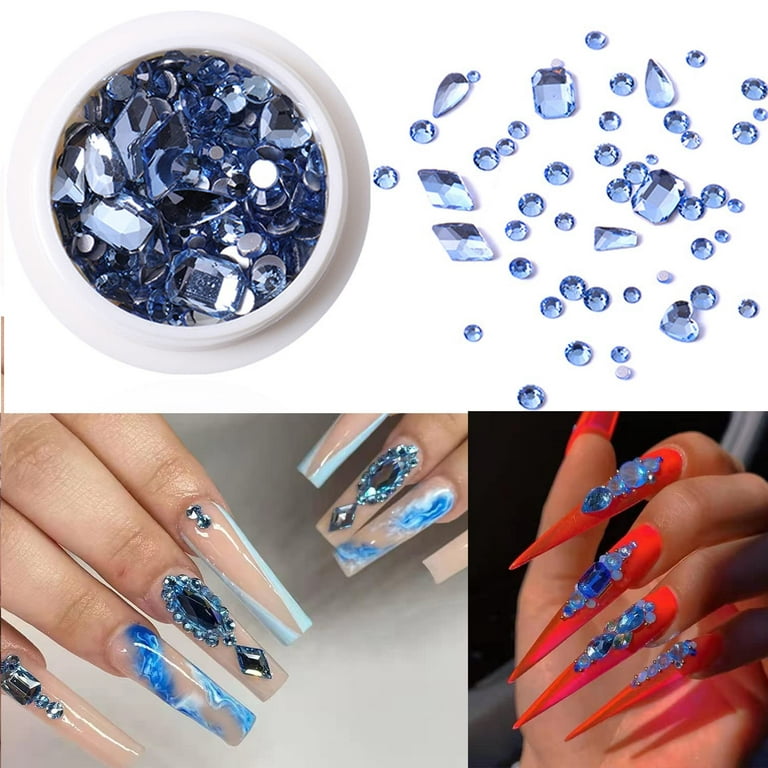 Sohindel 3D Nail Charms Mixed Nail Gems Nail Decorations for Nail Art Coneback Rhinestones Crystals Nail - Style 3, Women's