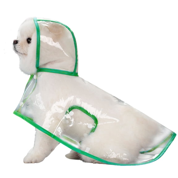 Dog Raincoat, Dog Jacket Hooded Slicker Poncho, Transparent Water Proof Resistant Rain Snow Pet Clothes for Small Medium Large Dogs Green XL
