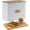 Honeycomb White, variant on Extra Large Bread Box for Kitchen Countertop Corner Breadbox for made Bread Metal White Plant Pattern Embossed Bread Storage Container Bin with Bamboo Lid Fits 2 Loaves of Bread