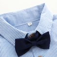 thumbnail image 5 of CAICJ98 Little Boy Clothes Suits Dress Shirt with Bow Tie Suspender Pants Gentleman Outfit Sets for Party, Prom, Wedding (Green,5-6 Years), 5 of 8