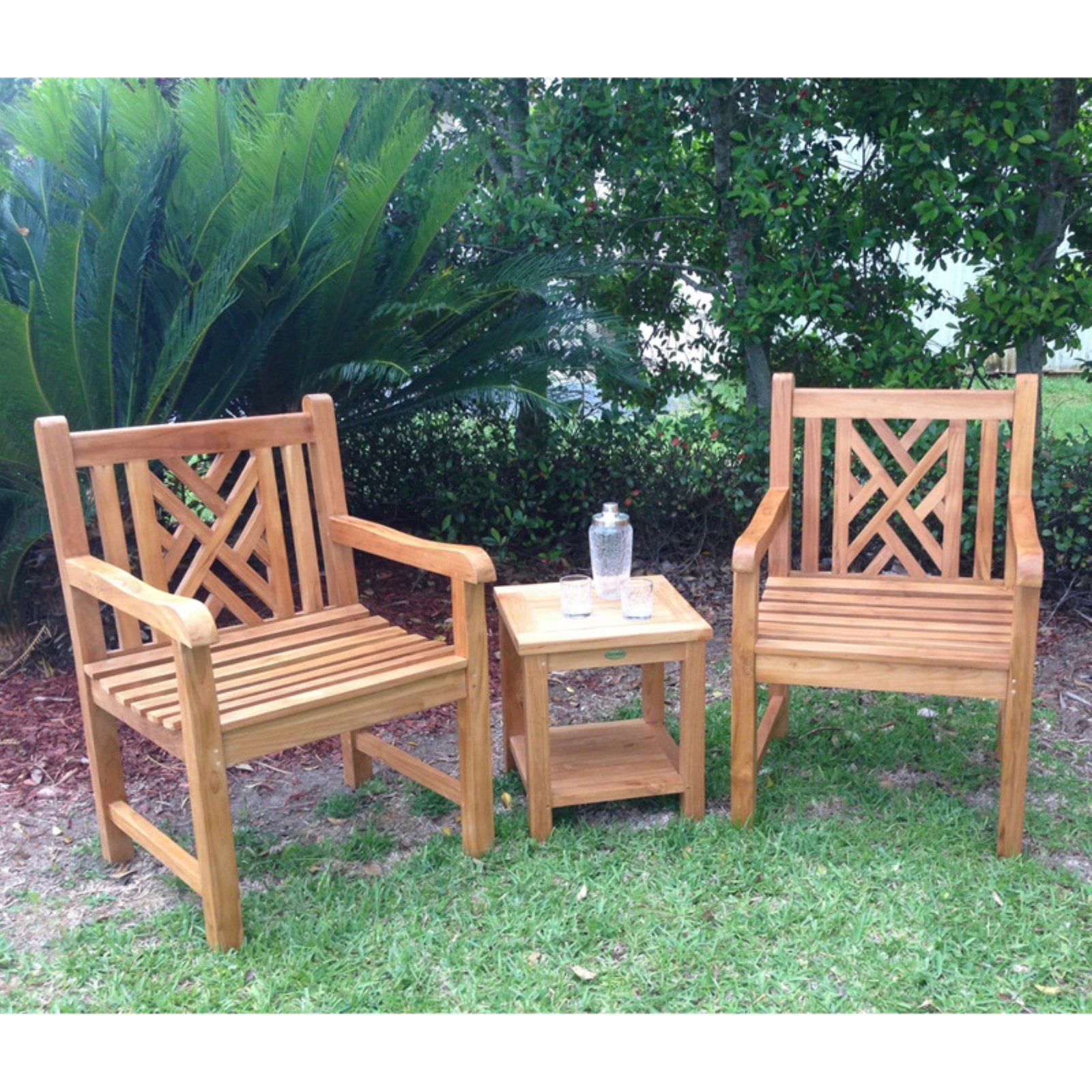 Chic Teak Chippendale Teak Patio Dining Chair