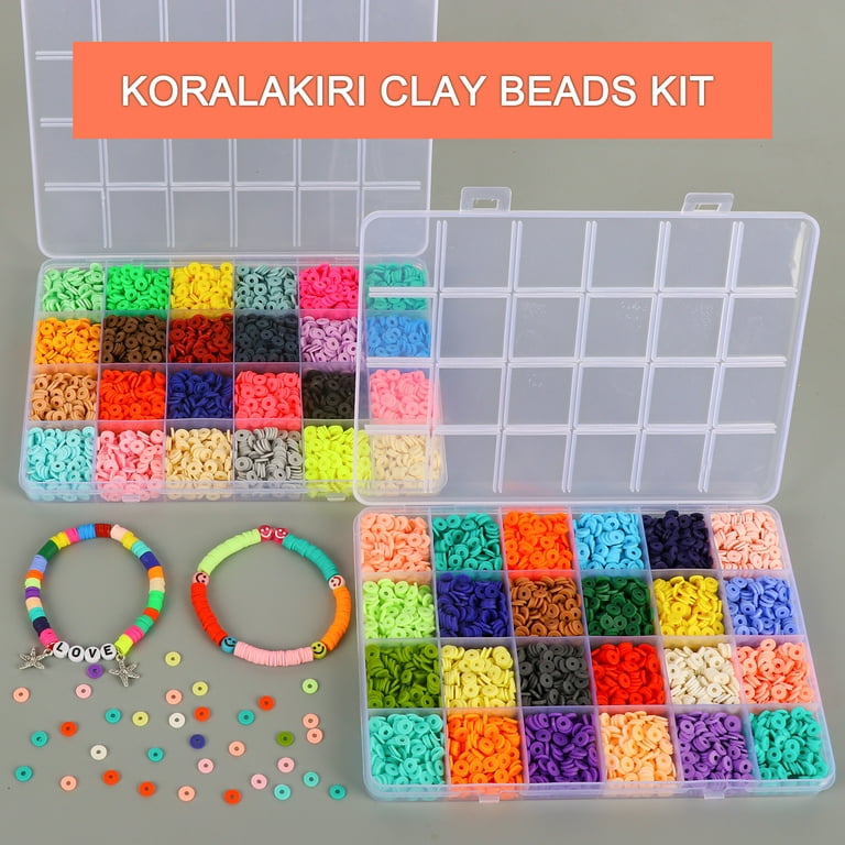 Finrray 1750pcs clay beads 6mm clay flat beads round polymer clay