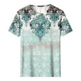 thumbnail image 4 of Perfectbot Womens T-Shirts Crew Neck Floral Print Short Sleeve Loose Summer Vintage Tees Size S-5XL, 4 of 5