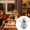 thumbnail image 3 of Naiovety Juego de 4 unidades de soporte para cubiertos de Navidad, de restaurante, centro de mesa, tenedor, cuchara, herramienta para cortar, Kits de decoración para fiestas Beige Naiovety HA068998-02, 3 of 6