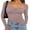 Dark Brown, variant on Michellecmm Women Crop Fitted Tops Summer Solid Color Cute Bow Long Sleeve Shirt
