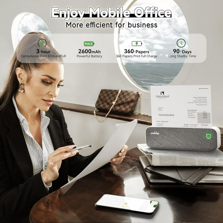 Peripage A40 Color Thermal Transfer Printer, Bluetooth Portable