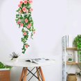 thumbnail image 4 of Decoraciones para el hogar para bodas colgadas en la pared con flores artificiales y ratán rojo, 4 of 5