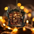 thumbnail image 4 of DAMAI Christmas Bookstore Ornament, Christmas Tree Ornament Acrylic Xmas Study Christmas Decorations Bookshelf Xmas Ornaments Gift for Lover Reading Teacher Library Assistant Room Holiday Decor, 4 of 4