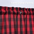 thumbnail image 3 of CAROMIO Buffalo Check Cafe Curtain Valance Thick Yarn Dyed Light Filtering Kitchen Curtian Valance for Bedroom,Red/Black,56"W x 15"L one panel, 3 of 7