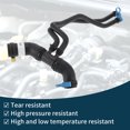 thumbnail image 5 of Unique Bargains Radiator Hose Heater Hose Radiator Outlet Hose Pipe No.XR849443 for Jaguar XF 2006-2016 Rubber Downpipe Black 1 Pc, 5 of 6