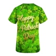 thumbnail image 5 of Fiudx Ofertas Flash Del Día Blusa de Manga Corta con Cuello En V para Mujer, Blusa con Bolsillos Estampados para El Día de San Patricio, Enfermería, 5 of 5