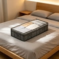 thumbnail image 4 of huayou Oversized Under Bed Storage Box, Clear View Top Multi Handles Extra Large Capacity Organizer, for 125L Thick Winter Bedding, Oversized Garments, 4 of 6