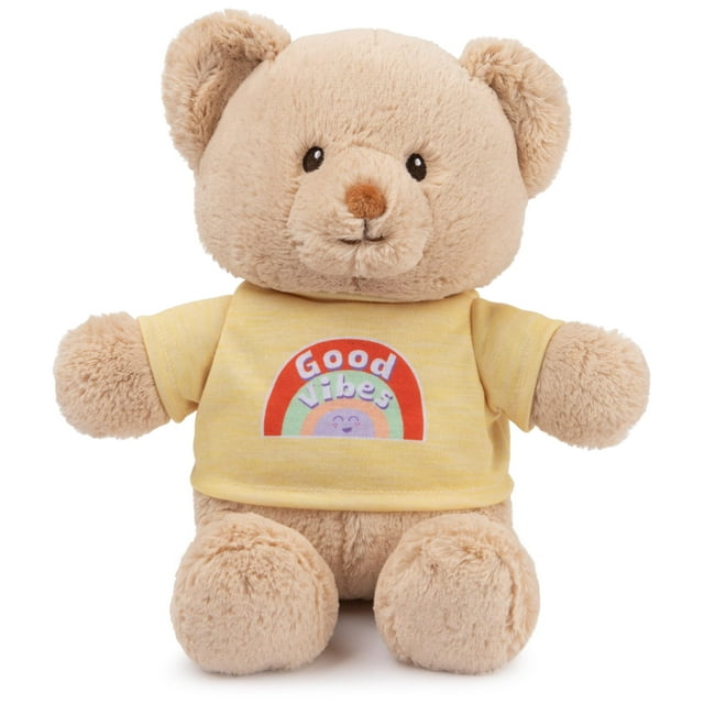 Oso de peluche GUND con mensaje sostenible «Good Vibes», 30 cm