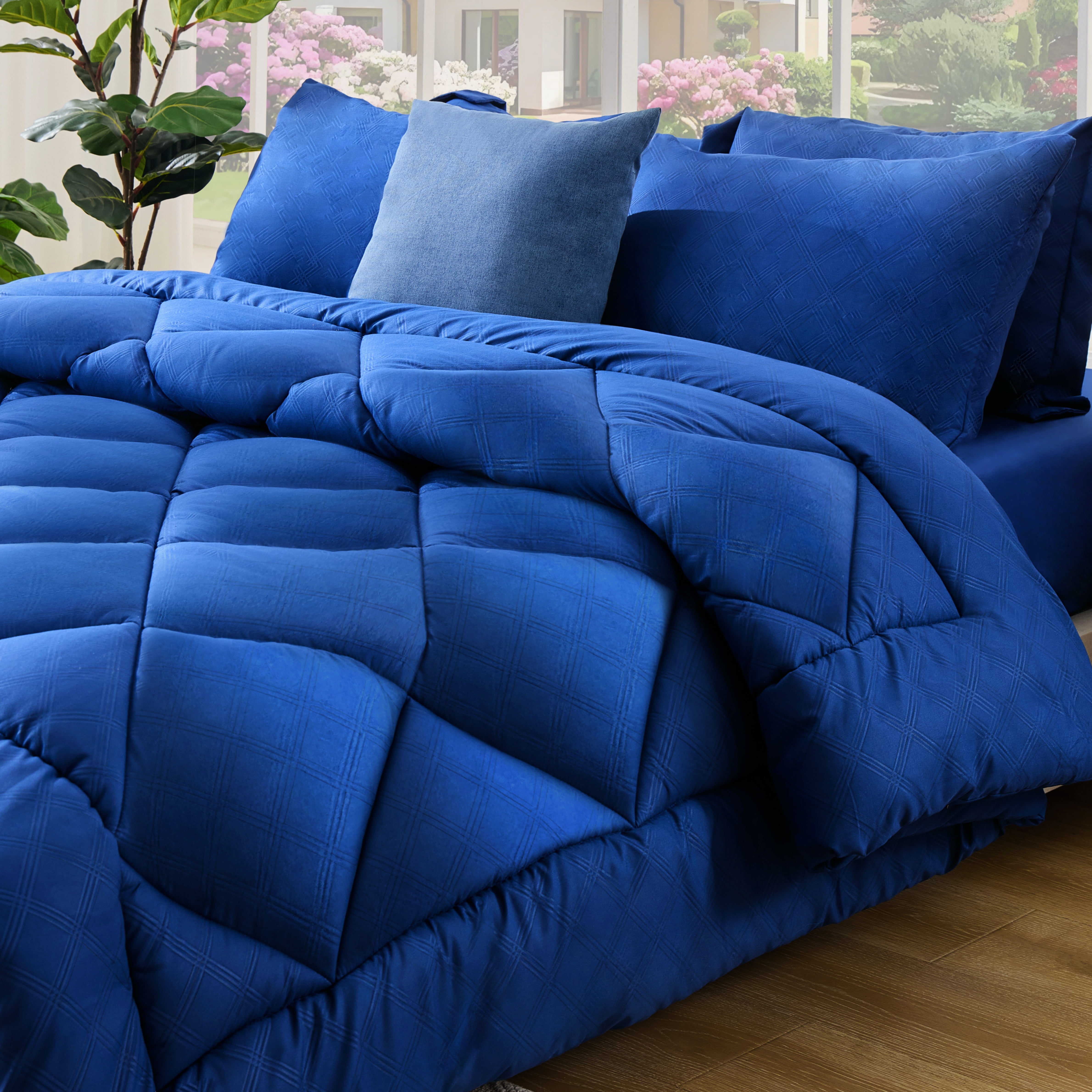 BDEUS Twin Comforter Set 4 Pieces,Comforter Set,Bed in a Bag, Bedding Set with Comforter,Fitted Sheet,Flat Sheet,Pillowcase, All Season