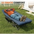 thumbnail image 7 of Camping Cot for Adults with Cushion Comfortable, Portable Folding Bed for Sleeping Supports 450 lbs (Blue), 7 of 7