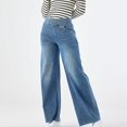 thumbnail image 4 of REALiKUN Jeans for Women Retro Wide Leg Elastic High Waisted Loose Casual Denim Pants with Pockets, 4 of 5