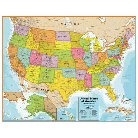 United States Map Wall Chart with Interactive App (Popar) Round World (Best World Map App)