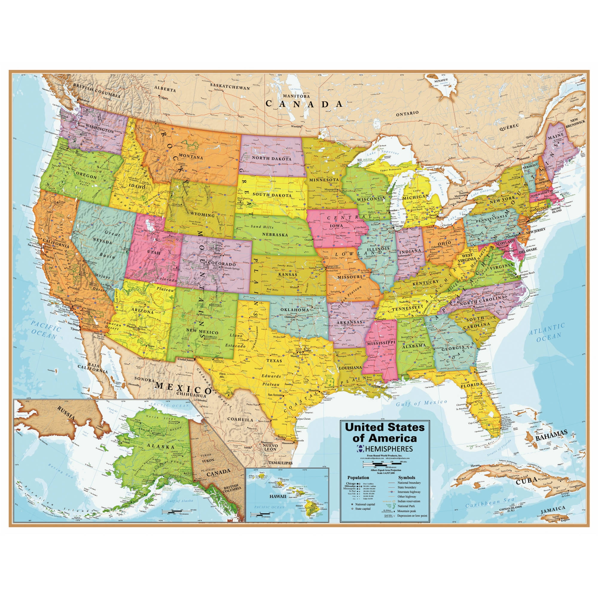 United States Map Wall Chart With Interactive App Popar Round World United States Map Wall Chart With Interactive App Popar Round World