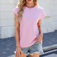 thumbnail image 6 of Olyvenn Womens Tops Oversized Business Casual Shirts Loose Fit Short Sleeve Tshirts Summer Clothes Fashion Trendy Outfit Pink XL, 6 of 8
