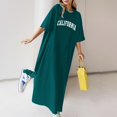 thumbnail image 2 of Womens Summer Dresses, Women'S Dresses,Women's Flowy Summer Dress Casual Loose Fit Floral Print Short Sleeve T-Shirt Style Comfortable Long Maxi Dress, 2 of 4