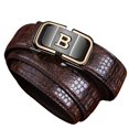 thumbnail image 4 of Cinturón de hombre con hebilla automática de piel de vaca, cinturón de negocios de élite para hombre, cinturón informal versátil con estampado de cocodrilo, 4 of 5