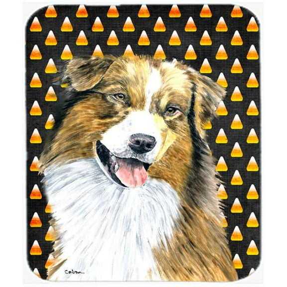 Australian Shepherd Candy Corn Halloween Portrait Mouse Pad, Hot Pad Or Trivet