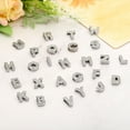 thumbnail image 4 of 30pcs Letter Charm, Rhinestone Letter Charm Crystal Alphabet Slide Wristbands Pendant for Leather Collar, Silvery, L, 4 of 6