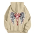 thumbnail image 4 of KKBOTIVE Winter Angel Wing Print Hoodies Casual Hooded Pullover Soft Fleece Lined Sweatshirt Cozy Streetwear Top With Front Pocket For Outdoor Khaki Size: XXXL, 4 of 4