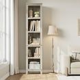 thumbnail image 6 of Kselythan Tall Narrow Bookcase 5 Tier Corner Bookshelf Wooden Farmhouse Bookshelves Display Shelf Storage Organizer Rustic Vintage Etagere Oak for Home Office,Living Room,Bed Room,Grey, 6 of 7