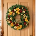 thumbnail image 5 of 15.74 Inch Christmas Wreath for Front Door, Xmas Home Wall Windows Outdoor, Farmhouse Xmas Wreath Decorated with Berries, Artificial Flowers and Hanging Balls Colorful Ornaments, 5 of 6
