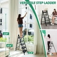 thumbnail image 6 of Step Ladder 5 Step Folding, Sturdy 330 Lbs Load Small Step Stool for Adults, Safer Full Steel Multi-use Kitchen Ladder for Home/Closet, with Anti-Slip Wide Pedals, Black, 6 of 17