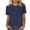 Navy, variant on Turilly Fashionable Women's Casual T-Shirts Ladies Loose Fitting Round Neck Short Sleeve Solid Color Top Pink L