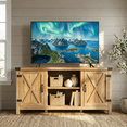 thumbnail image 3 of Homall Farmhouse TV Stand for 65 Inch TVs, Oak Wood Entertainment Center with Storage Cabinet & Cable Management, 3 of 9