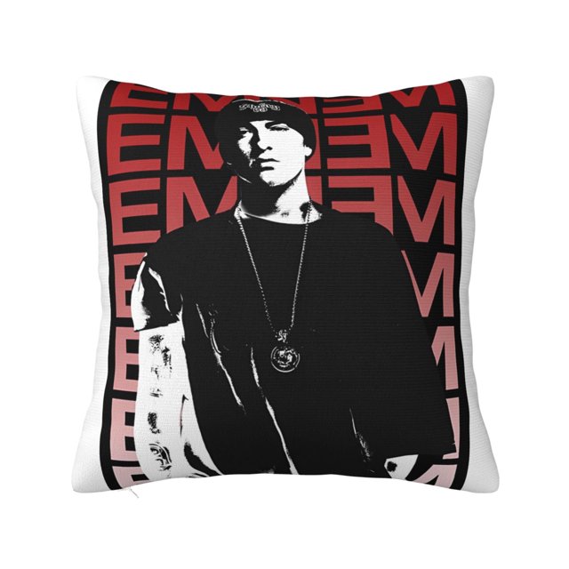 Funda de almohada súper suave de Eminem con cremallera para dormitorio, sofá, sillón, fundas de almohada mullidas y acogedoras para todas las estaciones, almohada cuadrada
