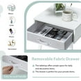 thumbnail image 5 of Giantex End Table, Accent Bedside Table W/ 1 Removable Fabric Drawer, ultipurpose for Living Room, Bedroom, Sofa Side Small Space Nightstand, White, 5 of 6