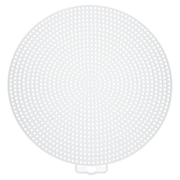 Uxcell 15Pcs 7" Plastic Mesh Canvas Sheet 13 Count Round Needlepoint Blank Canvas for Embroidery Knit Crochet Acrylic Yarn Crafting White