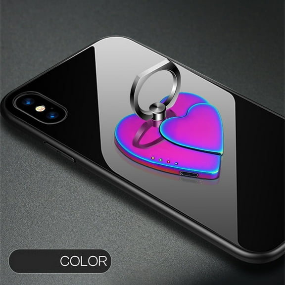 Heart-Shaped Phone Ring Lighter, USB Rechargeable Multi-Purpose Mobile Phone Lighter with LED Indicator