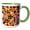 Green/White, variant on 3drose, Geometric Shapes Pattern Orange White Black Background, 11oz Two-tone Yellow Mug