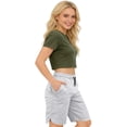thumbnail image 5 of WULMLEO Women's Drawstring Hiking Shorts 8" Quick Dry Lightweight Athletic Shorts with Pockets Outdoor Golf Active Cloth Light Gray L, 5 of 6