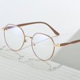 thumbnail image 3 of Gafas poligonales que cambian de Color, informales, de aspecto liso, con espejo plano, antiluz azul, para estudiantes, 3 of 5