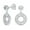 Clear, variant on Womens Timeless Elegant  Pave CZ Round Open Circle Dangle Drop Earrings Lever Back Rhodium Plated