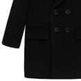 thumbnail image 5 of Boys Quilted Lined Wool Peacoat, Kids Double Breasted Mid Length Notch Lapel Overcoat Warm Fall Winter Tweed Outerwear Black, 5 of 8