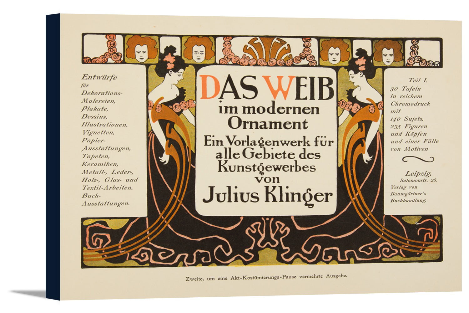 Das Weib im Modernen Ornament (title page) Vintage Poster (artist ...