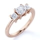 thumbnail image 1 of JeenMata Anillo de Compromiso de Corte Princesa de 1 Quilate Anillo de Compromiso de Tres Piedras: Anillo de Pasado, Presente y Futuro: Oro Rosa de 18 K sobre Plata, 1 of 5