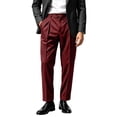 thumbnail image 2 of KeShDi Pants for Men Pleated Wide Leg Loose Fit High Waist Casual Dress Trousers Wine 2X, 2 of 9